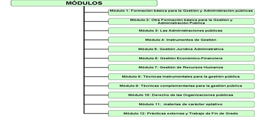 Estructura del Grado en Gestión y Administración Pública (Plan 2009)