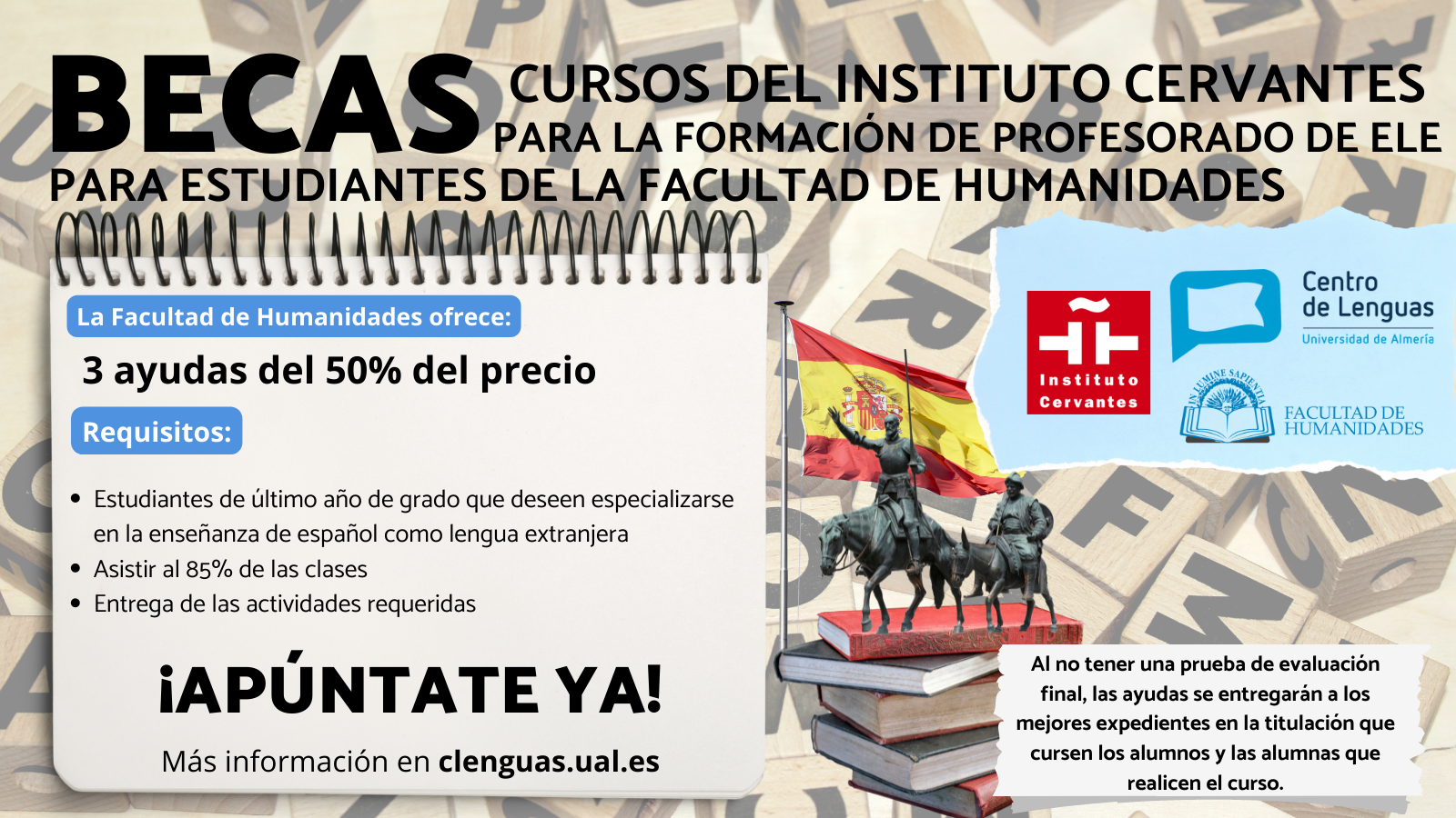 Becas de cursos del instituto cervantes para la formación del profesorado de ELE (español como lengua extranjera)
