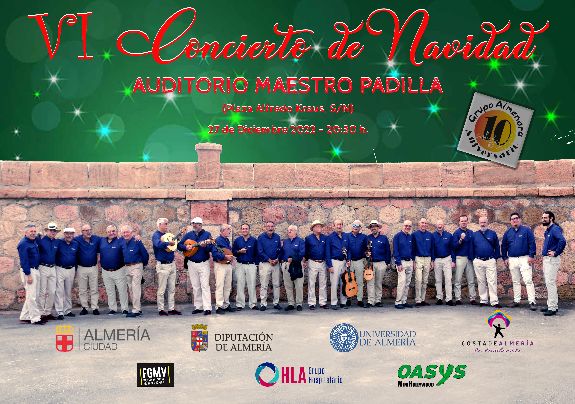 Lugar:
Auditorio Maestro Padilla
Organiza:
Universidad de Mayores-Grupo Almenara
Precio:
6€
Plazas:
50 Sede de Roquetas de Mar
150 Sede de Almería