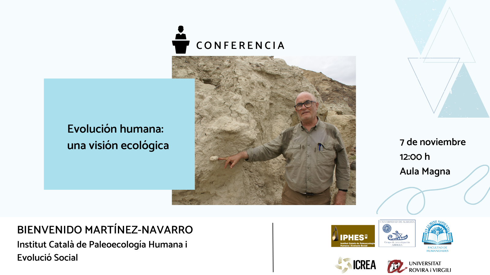 La Facultad de Humanidades y María de la Paz Román Díaz organizan la conferencia «Evolución humana: una visión ecológica».