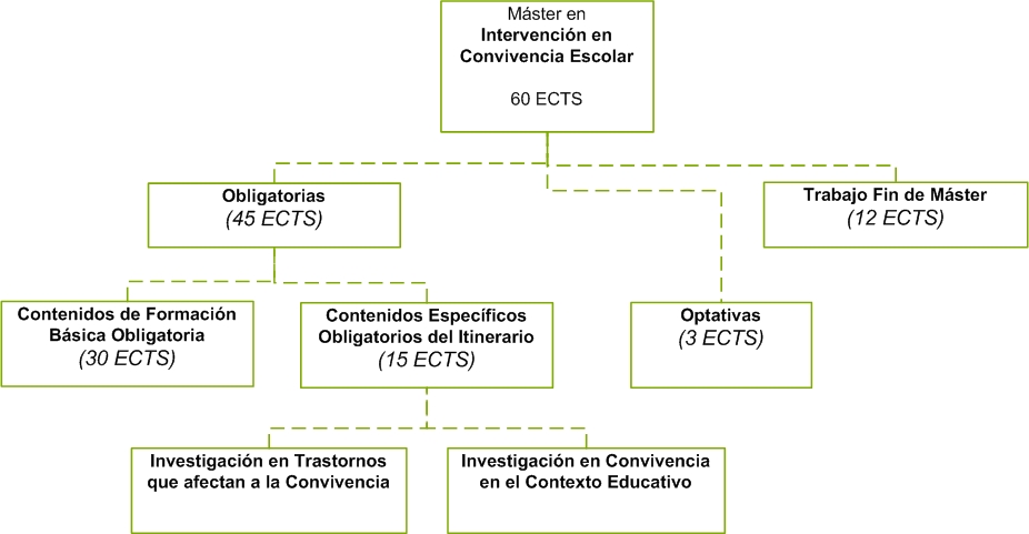 Estructura del Máster en Intervención en Convivencia Escolar