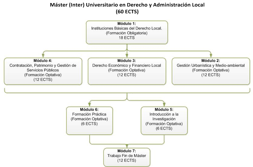 Structure of the Máster en Derecho y Administración Local