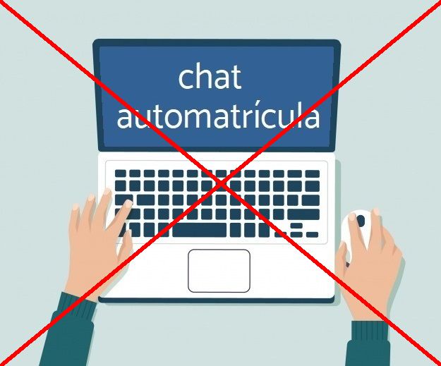 Imagen de un ordenador portatil, pinchando en la imagen se accede al chat de automatrícula