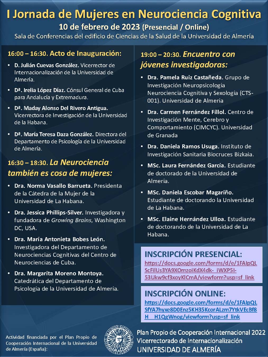 I Jornada de Mujeres en Neurociencia Cognitiva I Jornada de Mujeres en Neurociencia Cognitiva