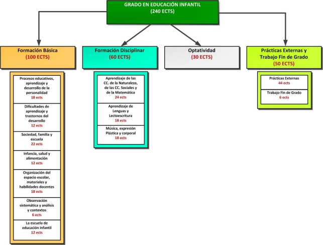 Estructura del Grado en Educación Infantil (Plan 2015)