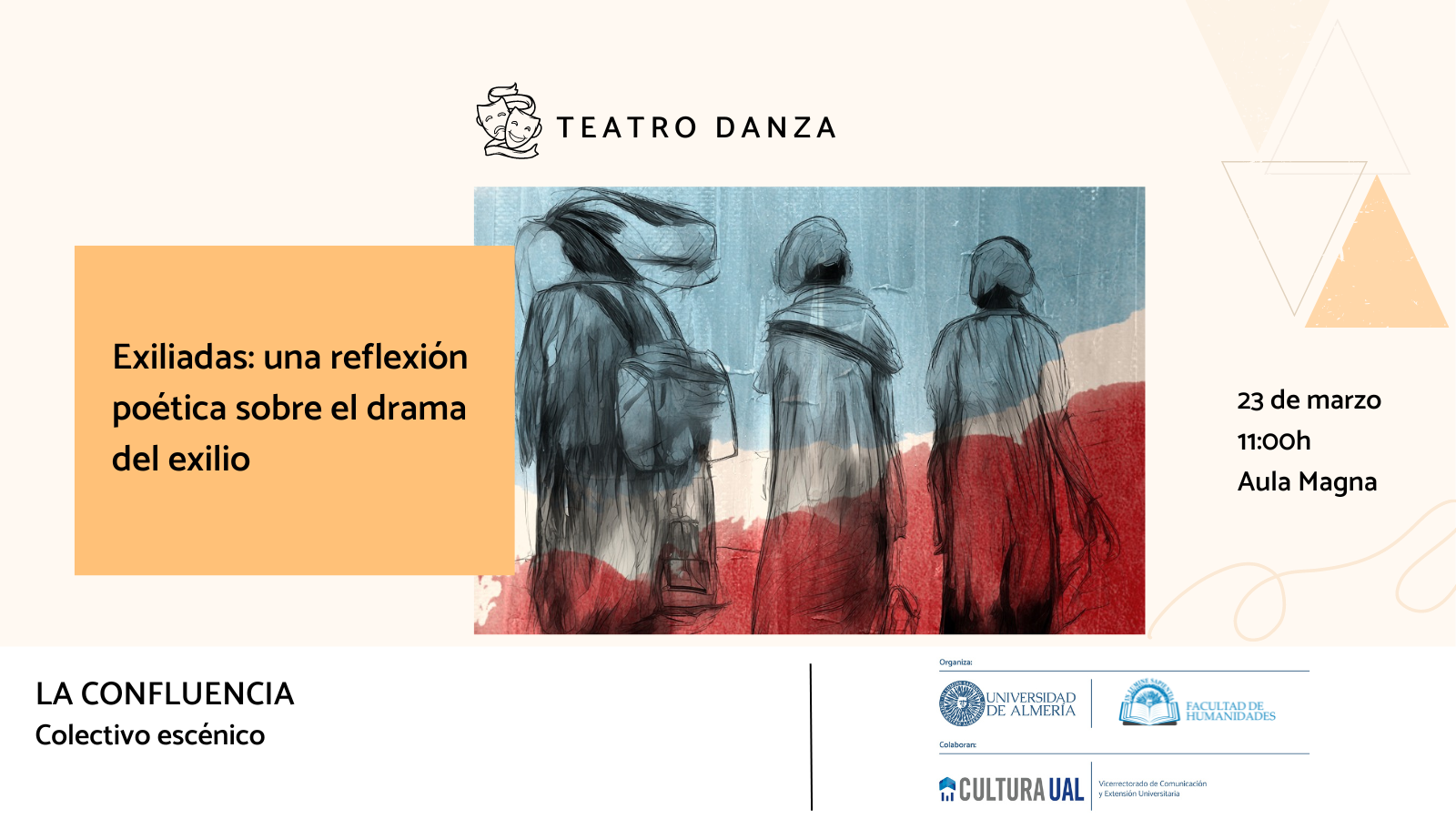 La Facultad de Humanidades, Carmen Hernández Porcel y Josefa Martínez Romero organizan el teatro danza ‘Exiliadas: una reflexión poética sobre el drama del exilio’.