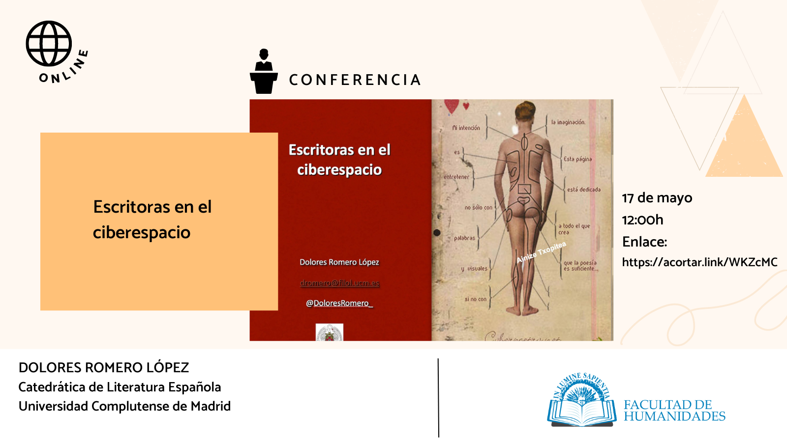 La Facultad de Humanidades e Isabel Navas Ocaña organizan la conferencia virtual «Escritoras en el ciberespacio».