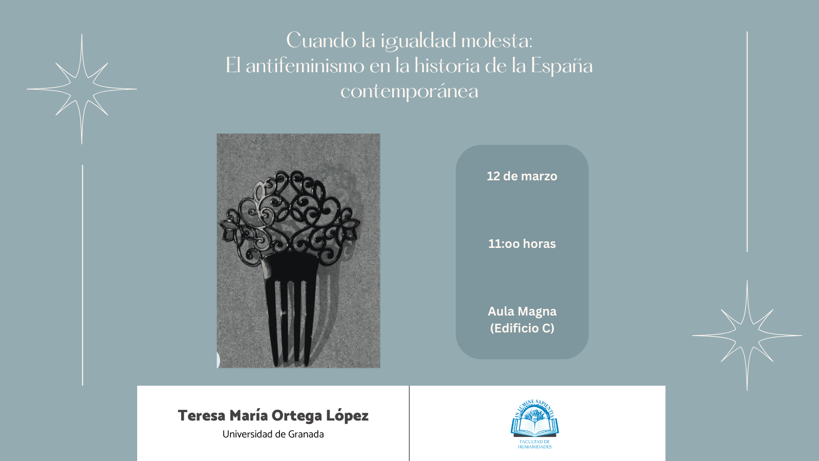 Conferencia: "Cuando la igualdad molesta. El antifeminismo en la historia de la España contemporánea"