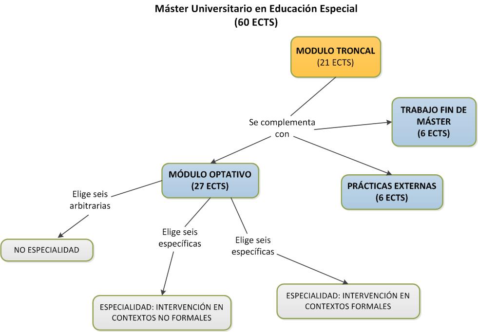 Estructura del Máster en Educación Especial