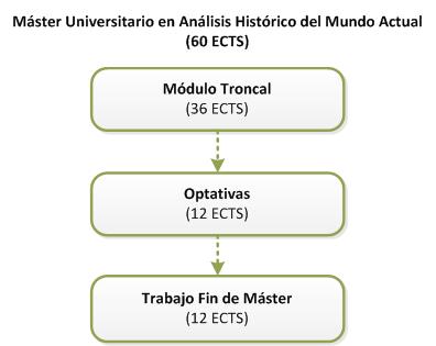 Structure of the Máster en Análisis Histórico del Mundo Actual