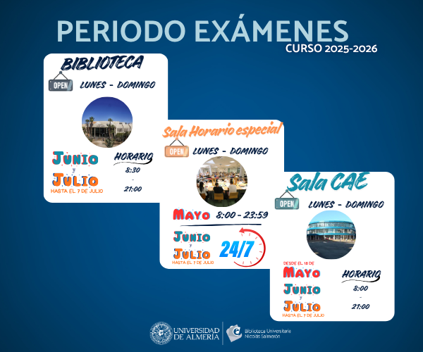 Periodo de exámenes. Apertura de salas de estudio