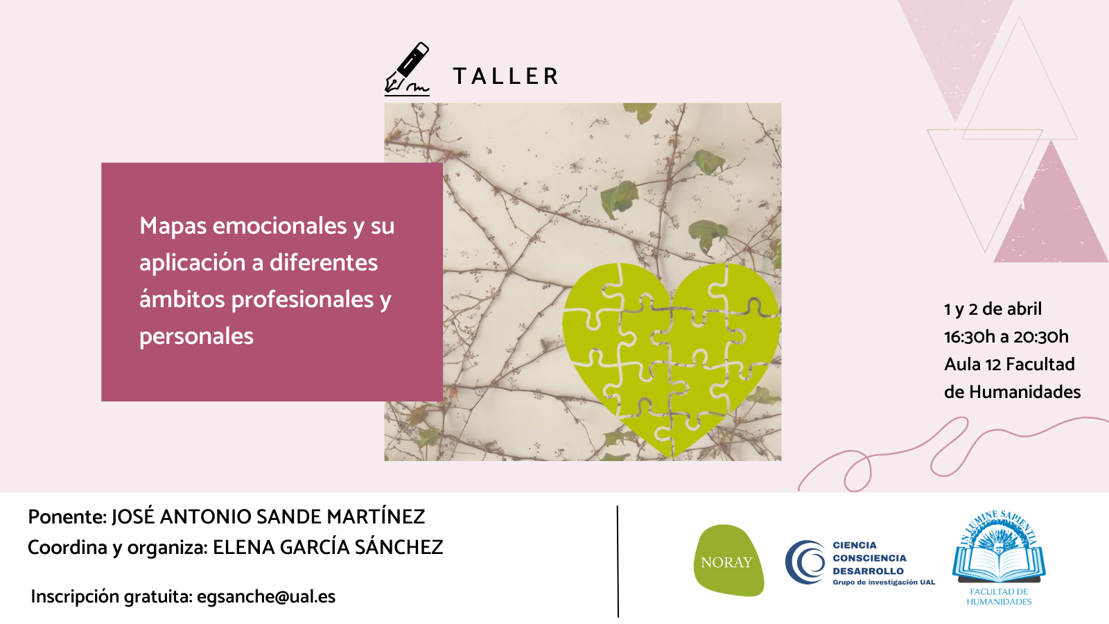 La Facultad de Humanidades y Elena García Sánchez organizan el taller: «Mapas emocionales y su aplicación a diferentes ámbitos profesionales y personales».